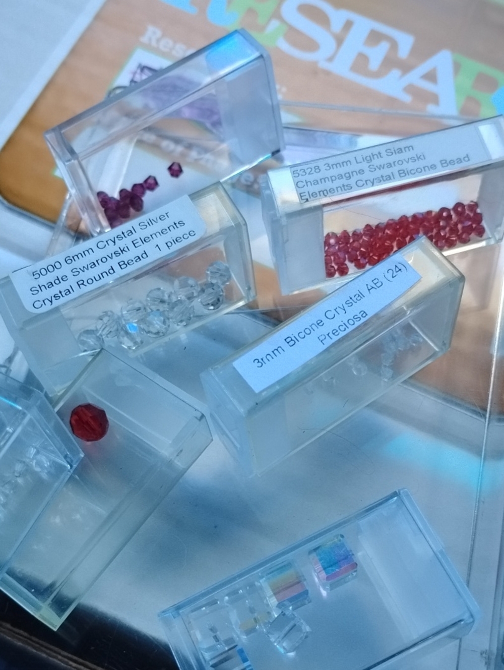 Swarovski Bead Lot With case